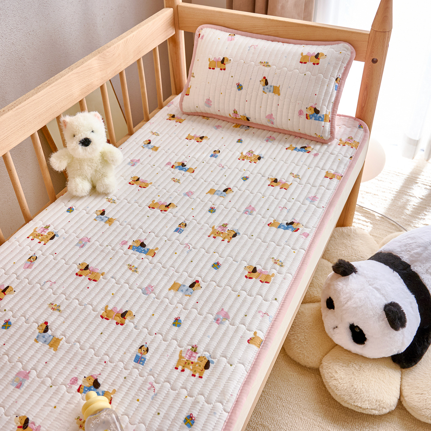 New 2025 New Cotton Double-Layer Yarn Infant and Kids Bed Cover Quilted Bed Sheets Sleeping Pad Thin Mattress Mother and Baby Grade
