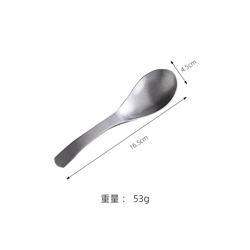 レトロな古い 304 ステンレス鋼スプーン落下防止食べるスプーン鍋レストラン商業スプーンカスタムロゴ|undefined