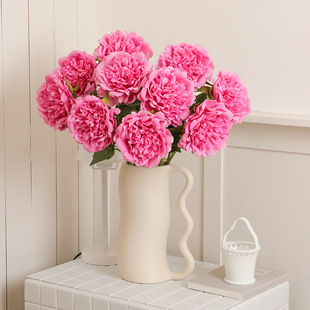 Cream Style Home Furnishings, Simulated Hand-Feeling Moisturizing Peony Flowers, Photo Studio Shooting Props, Simulated Fake Flowers, Peony Flowers