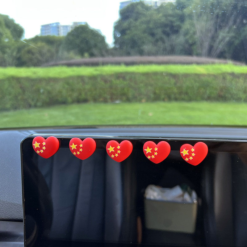 五星愛国小旗置物車載中控計器台バックミラー首振りアクセサリー自動車内装用品|undefined