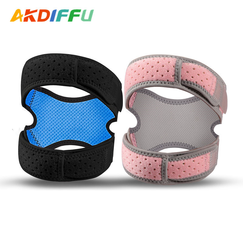 Nueva correa de rótula de doble canal OK tela transpirable correa de rótula doble silicona ajustable tenis saltar cuerda rótula cubierta