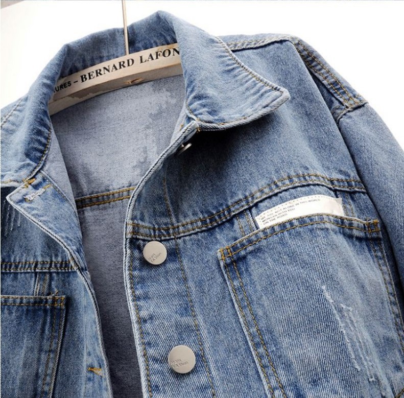 Women's Classic Denim Jacket – Versatile Light Wash Slim Fit Jean Jacket With Button Front_voghion.com