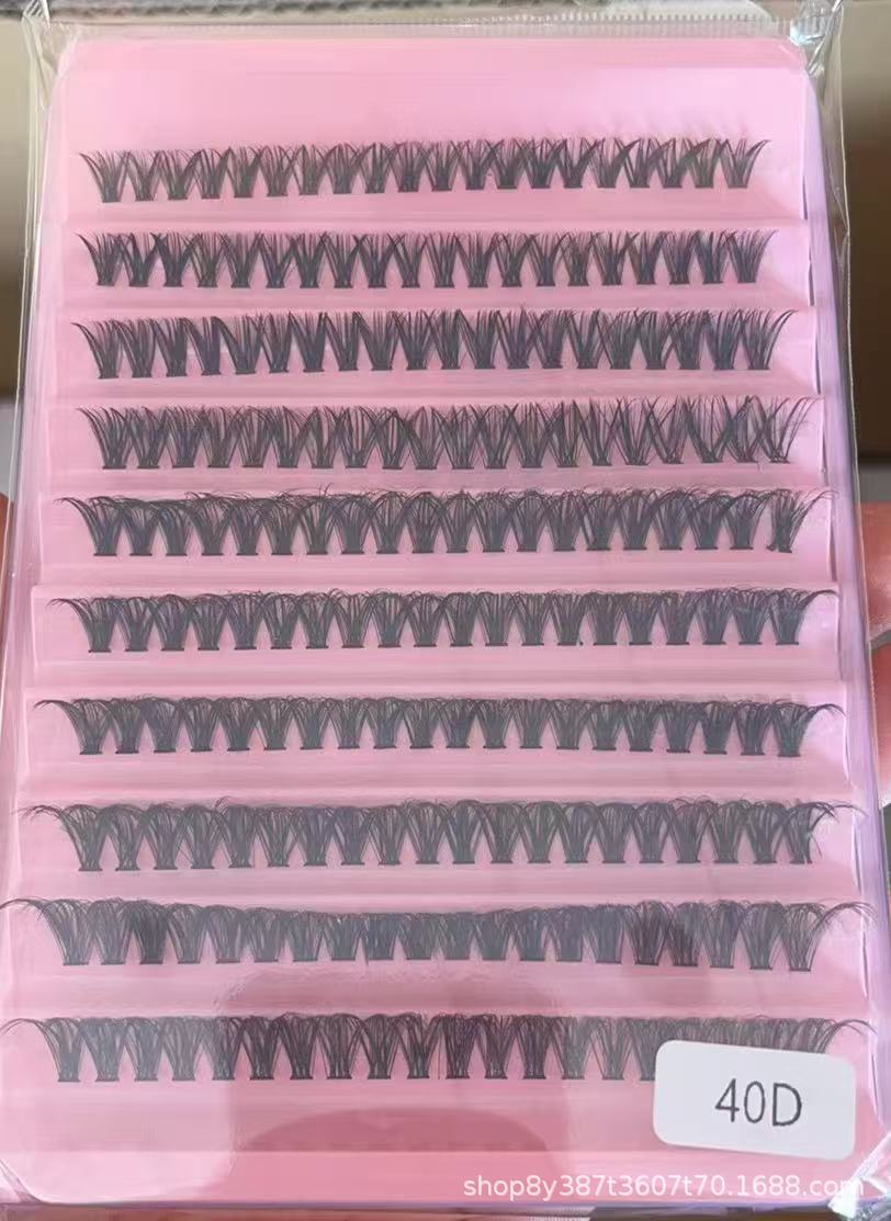 30P40P transfronterizo de fusión en caliente de pelo falso pestañas segmentación auto-injerto denso escenario natural de pelo blando falso pestañas