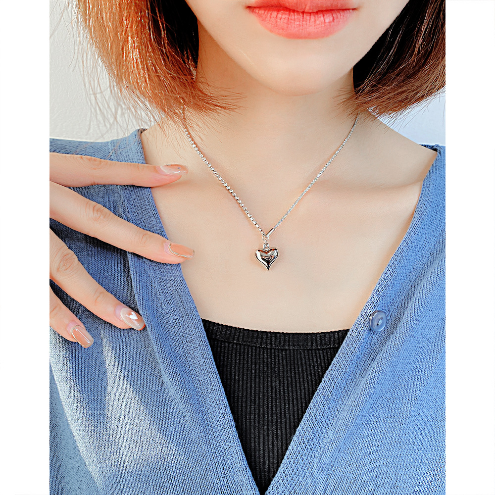 Fashion Heart Shape Stainless Steel Titanium Steel Pendant Necklace Plating Zircon Stainless Steel Necklaces display picture 5