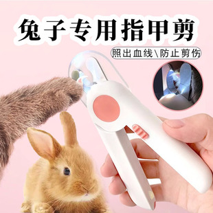 Rabbit Nail Clippers with Light, Dwarf Rabbit Nail Polisher, All-In-One Novice Nail Clippers, Round Hole to Trim Blood Line