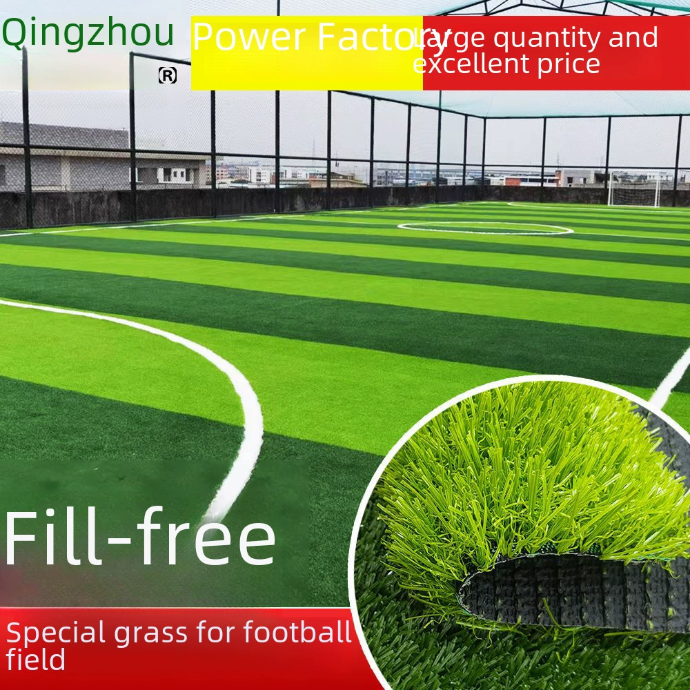 Цинчжоу GRASS Футбольное поле Искусственная Коттеджная трава Без заполнения Профессиональный футбол Псевдо -Псевдо -Курсор Внутренний стадион