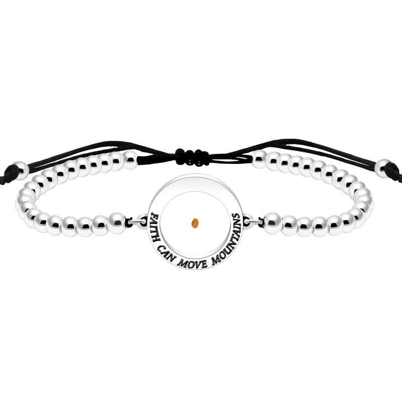 Amazon Hot Sale 4MM Stainless Steel Beads/Copper Beads Beaded Religious Mustard Seed Bracelet