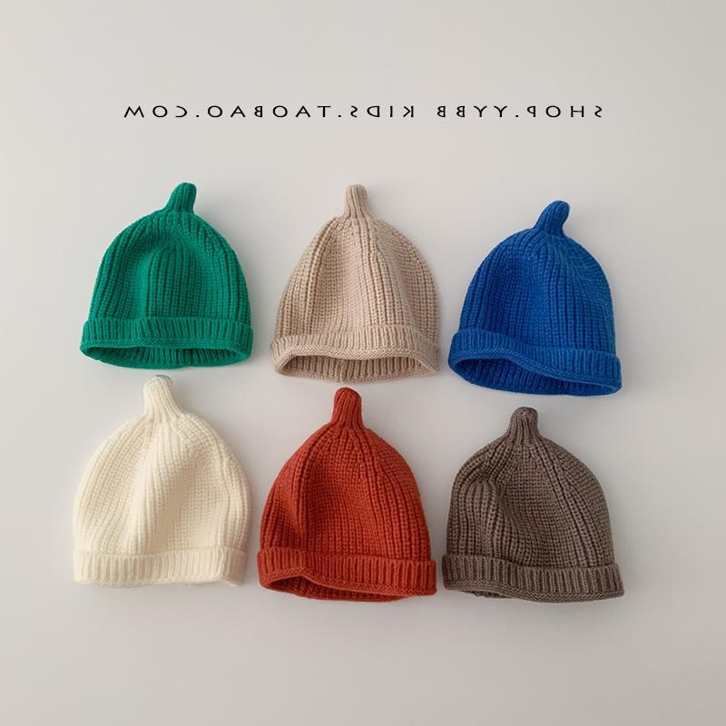 Ins Baby Cute Knitted Hat Autumn/Winter New Arrival Children's Hooded Hat for Boys and Girls Baby Woolen Cap Nipple Hat