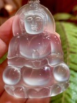 玻璃种冰透观音翡翠吊坠缅甸天然a货正品高冰种纯净菩萨挂件裸石