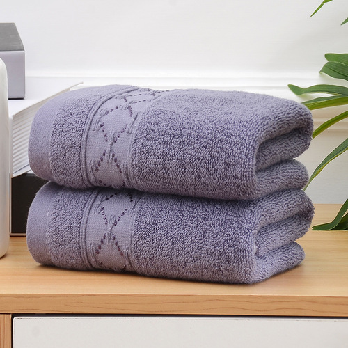 Plain mesh satin thickened cotton towel soft and absorbent adult household cotton face towel embroidered logo wholesale