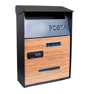 Factory Direct Sale Password Lock Letter Box Mailbox Heat Transfer Wood Grain Metal Letter Box Mailbox Tx0084.M