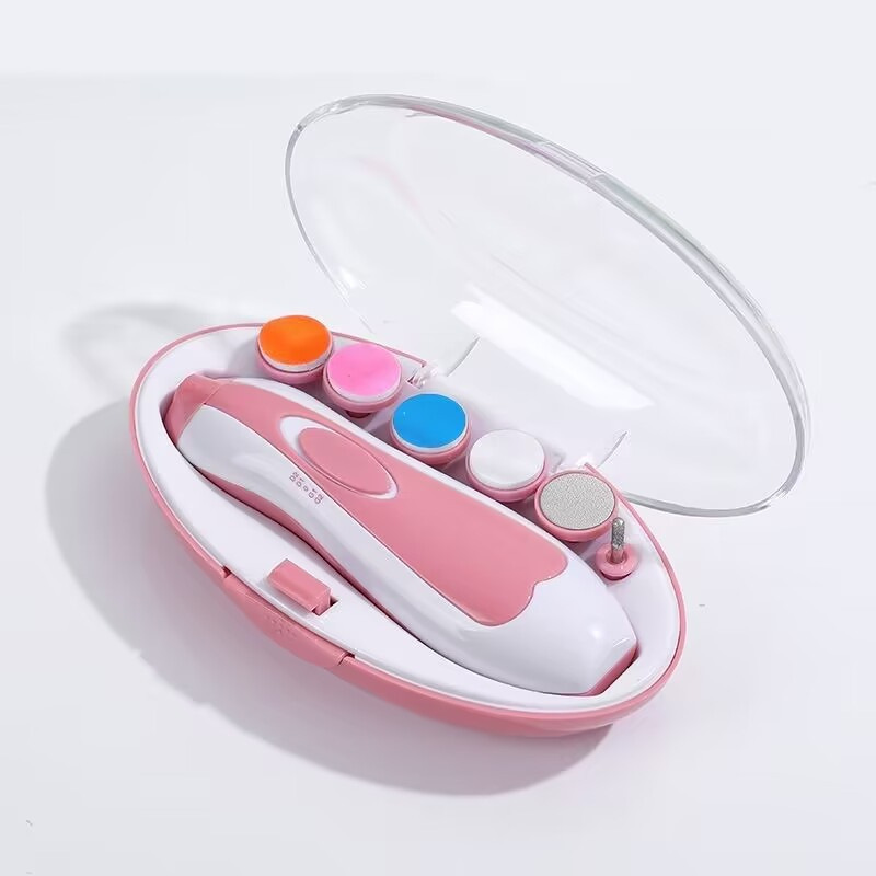Cortauñas eléctrico LED totalmente automático, silencioso y no invasivo, cortador y pulidor de uñas eléctrico portátil para bebés y niños pequeños.