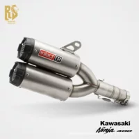 Выхлопная труба мотоцикла RS подходит для Kawasaki Ninja 400, модифицированная GP Gemini Carbon Mouth Middle Tail Section 2017-23