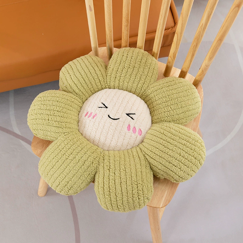 Plush pillow solar-powered, sofa, flowered, sunflower, tatami