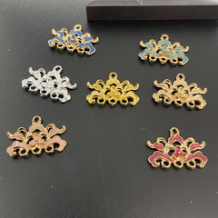 合金保色四吊蝶飛花ペンダント古風滴油diy部品アクセサリー漢服チャイナドレス