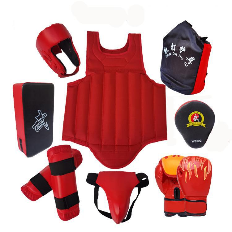 Sanda Protective Gear Set Training Children's Adult Fighting Protective Gear Men's and Women's Set Boxing Sports Supplies Complete Set