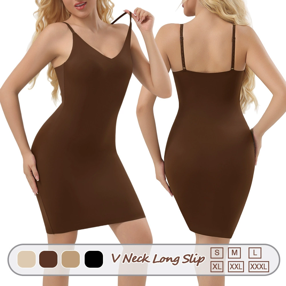 Zhanrun трансграничная бесшовная длинная юбка до бедер с v-образным вырезом 1343, корректирующая фигура, корректирующая фигура, подтягивающий пояс без подушечек для груди для женщин