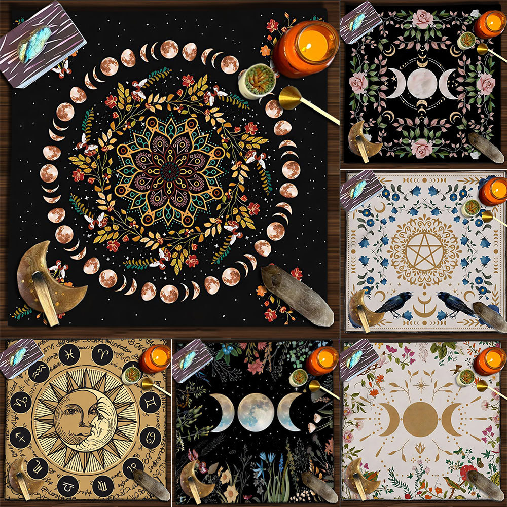 Tarot Tablecloth Tarot Tablecloth Cloth Mat Mandala Tree of Life Butterfly Flower Sea Velvet Tablecloth