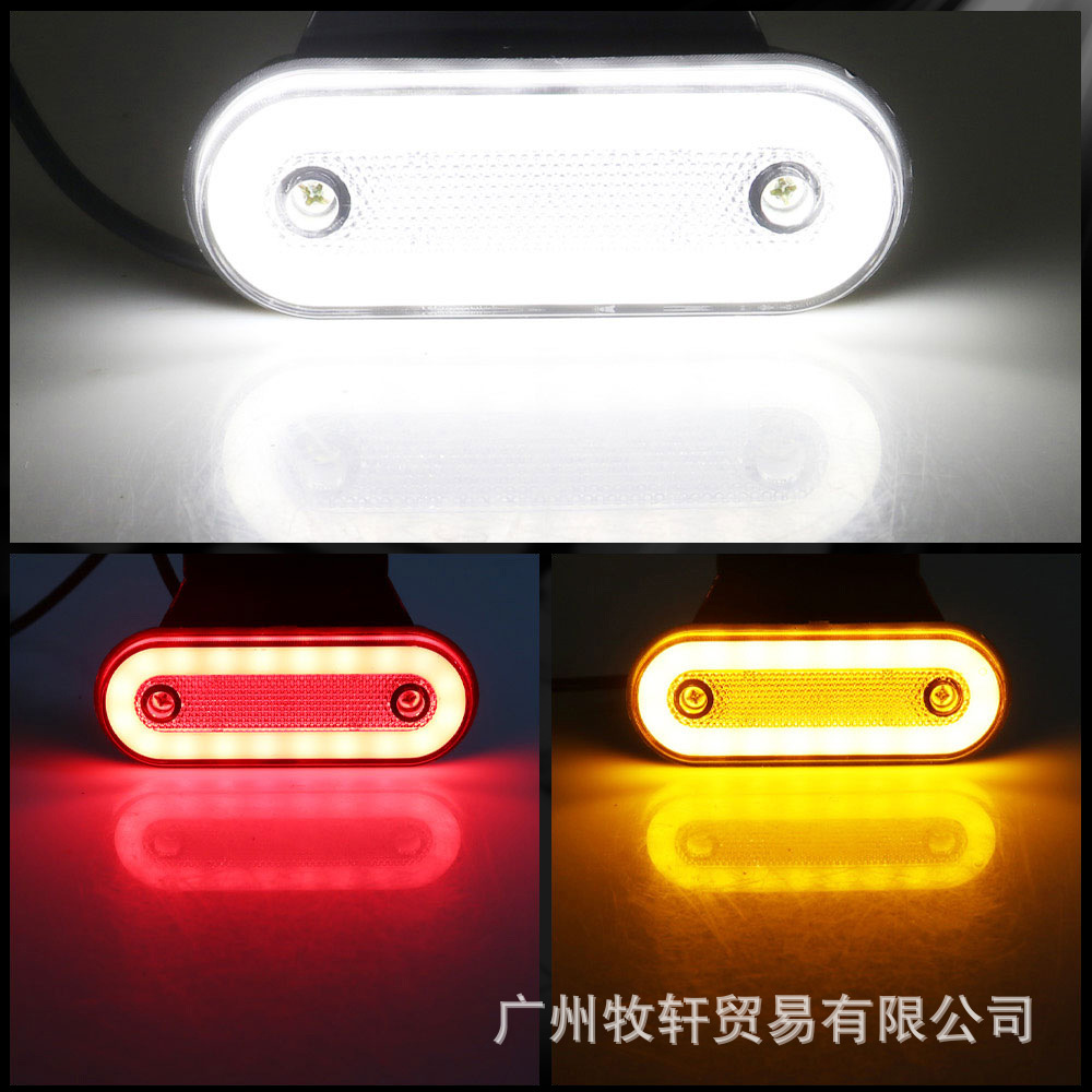Cross-Border 24V Truck Led Guide Light Oval Side Light Tail Light Truck Light Truck Side Light Car Light