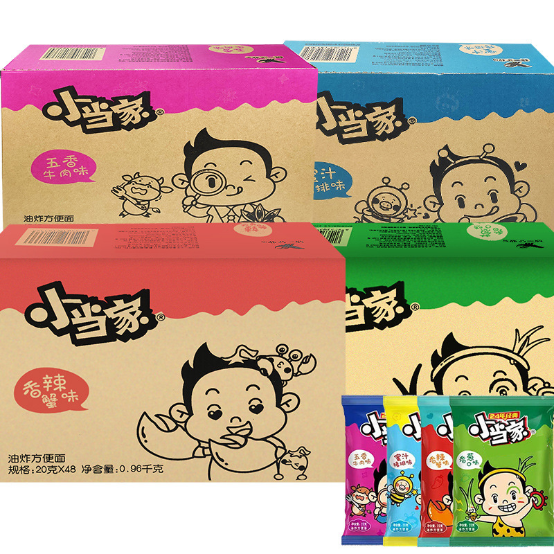 Little Chef Little Raccoon Magician Fried Instant Noodles Whole Box Snacks Nostalgic Snacks Wholesale Dropshipping Crispy Noodles