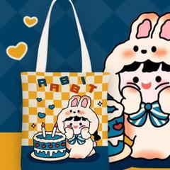 Japanese ins canvas bag women's shoulder handbag bag shopping versatile new summer student tutoring book bag