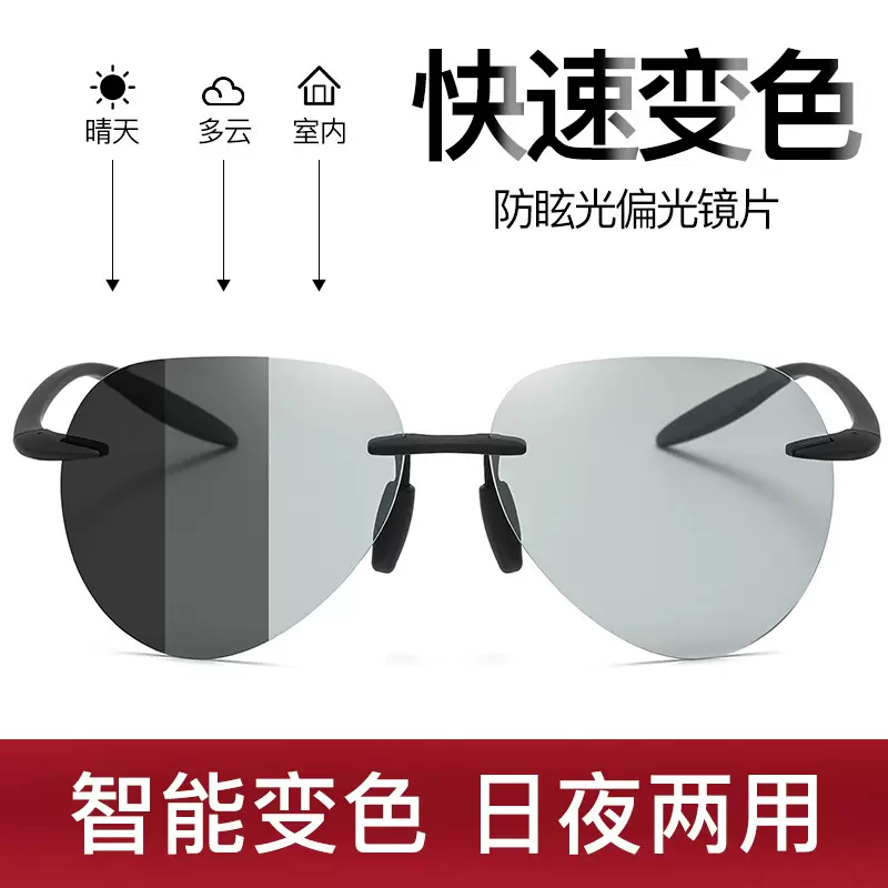 2023新款太阳镜抖音同款偏光墨镜开车旅游钓鱼专用变色太阳眼镜男