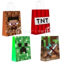 Подарочный пакет для вечеринки в стиле Minecraft Pixel, для конфет и закусок на день рождения