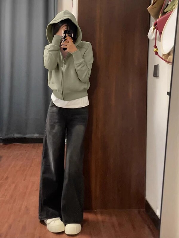 白灰色休闲运动套装女卫衣休闲裤子一整套秋冬季2025新款韩系穿搭|undefined