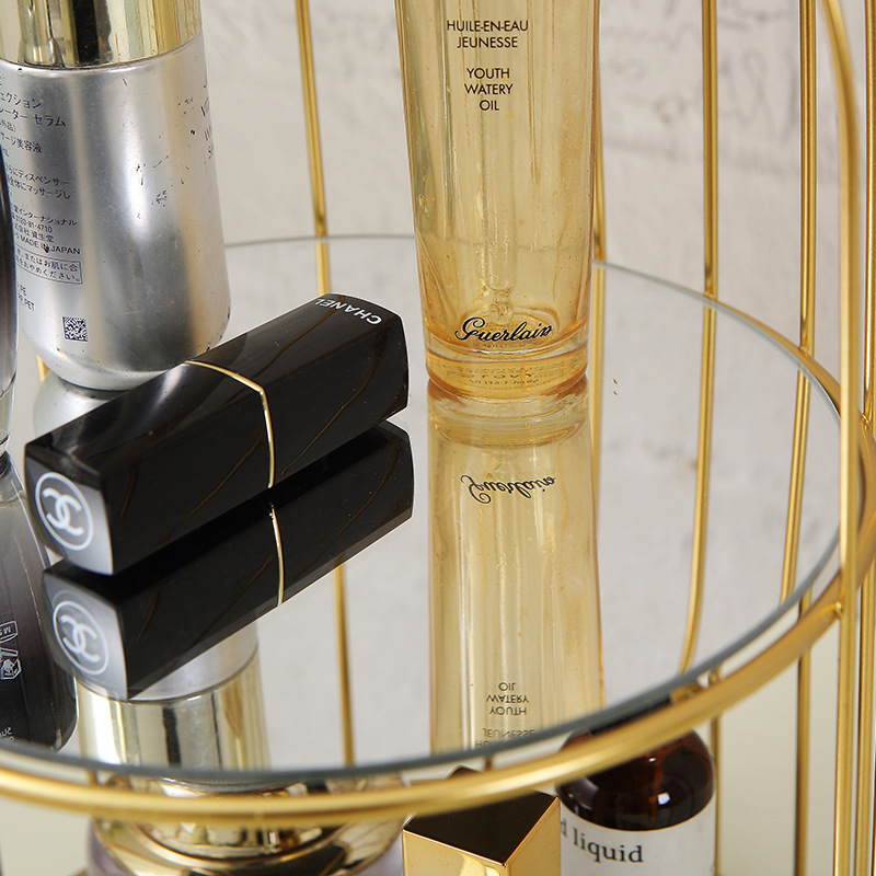 Escritorio tocador Bird Cage perfume cosméticos cuidado de la piel estante caja de almacenamiento decorativo estante de exhibición baño dormitorio