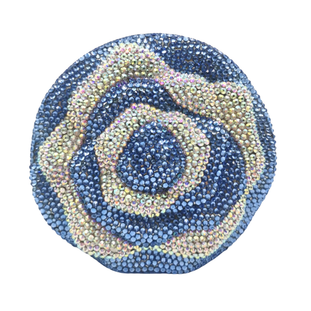 * flores redondas bolsas de diamante de banquete transfronterizas bolsas de diamante de fondo plano bolsas de diamante de banquete flores de mano bolsas de mujer bolsa de embrague