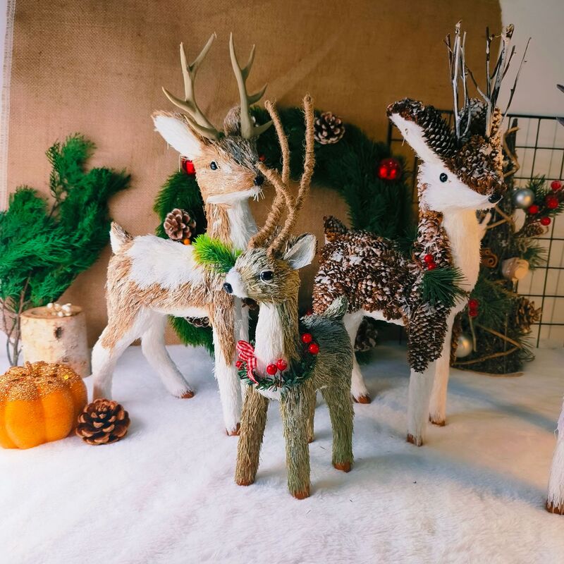 Christmas deer decoration cute decoration exquisite gift simulation elk Christmas window desktop decoration props