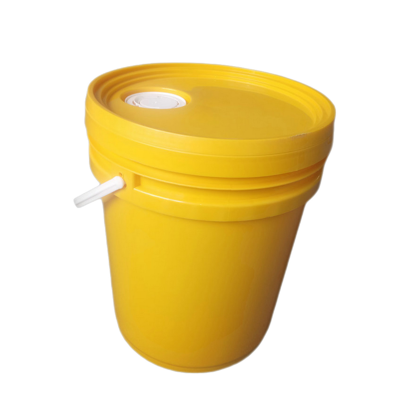 黄色16L压盖机油桶带油咀机油桶18升敞口油墨桶20KG广口涂料桶