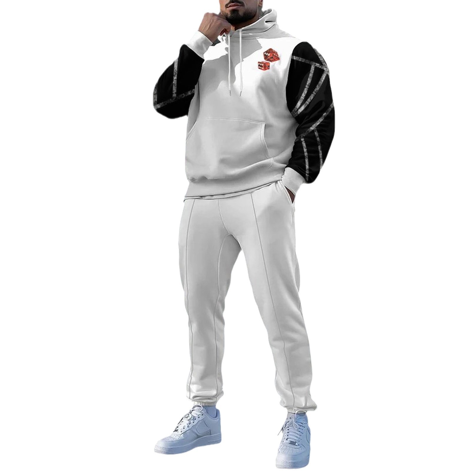 2024 estilo minimalino neutro estilo de personalidad de todo fósforo casual cómodo suéter con capucha de manga larga pantalones MC11-ML1