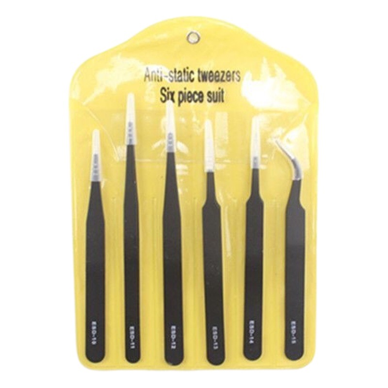 9-pieza cubierta de tela pinzas traje anti-magnético endurecido de acero inoxidable electrónico recto punta redonda plana codo estática DIY gadget