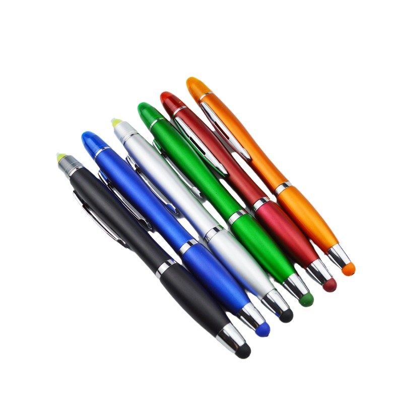 Papelería bolígrafo fluorescente sólido táctil publicidad pluma multiusos Promoción de regalo pluma capacitiva giro pluma fábrica al por mayor