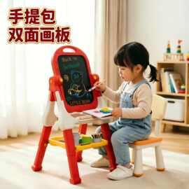 2026跨境外贸儿童双面画板可擦写字涂鸦板旋转立式宝宝益智玩具