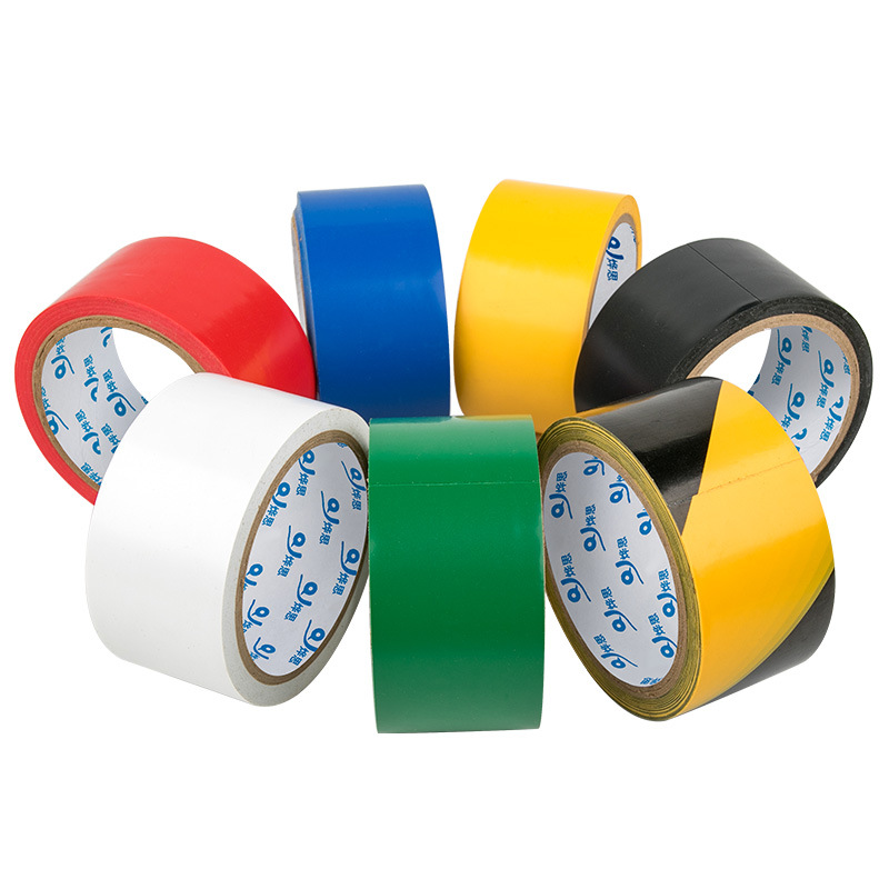 Resistente al desgaste de color negro amarillo Zebra piso fábrica taller hito marcado señal de advertencia PVC cinta de advertencia