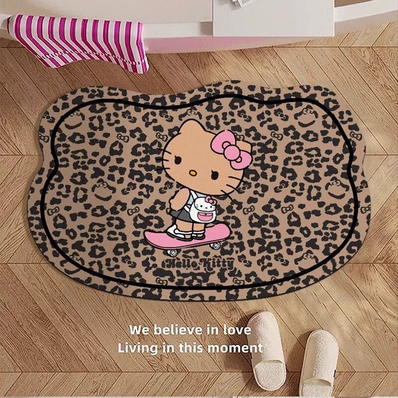 复古黑皮hellokitty浴室吸水软硅藻泥厕所卫生间门口防滑吸水脚垫|undefined