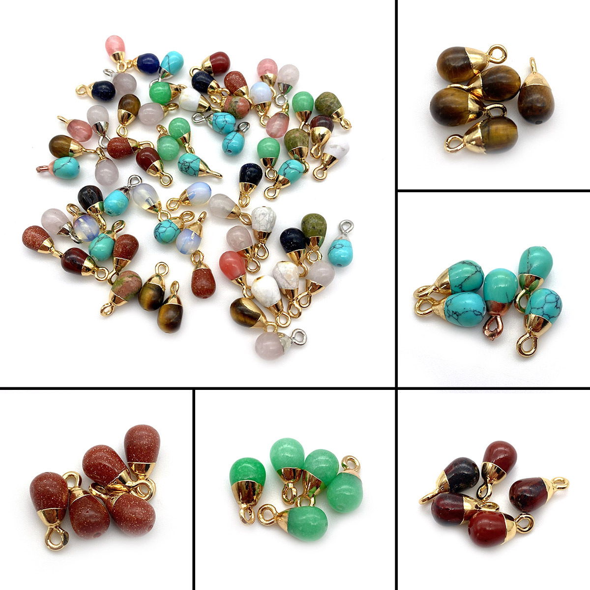 organic turquoise pendant drop-shaped