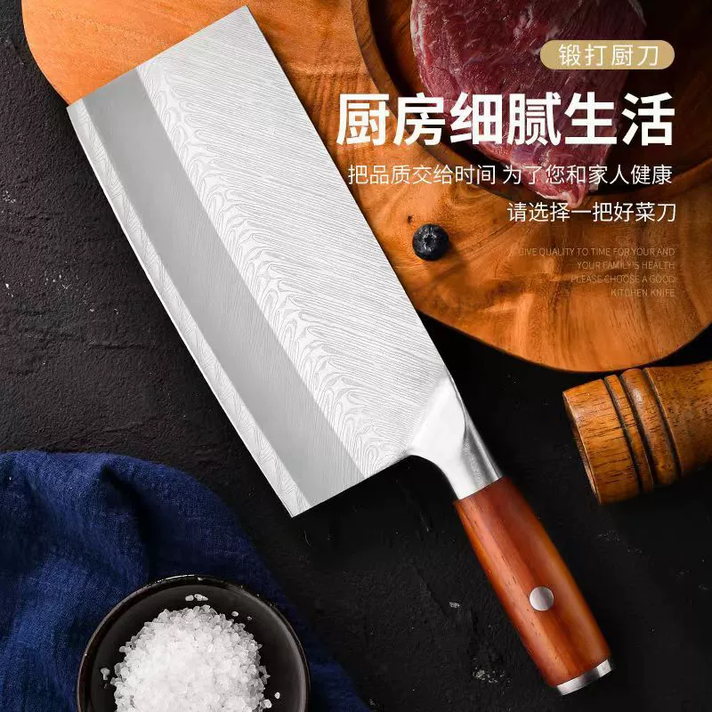 Кухонный нож из нержавеющей стали ручной ковки, бытовой острый рез, резка мяса, поварской кухонный нож, режущий нож ковка