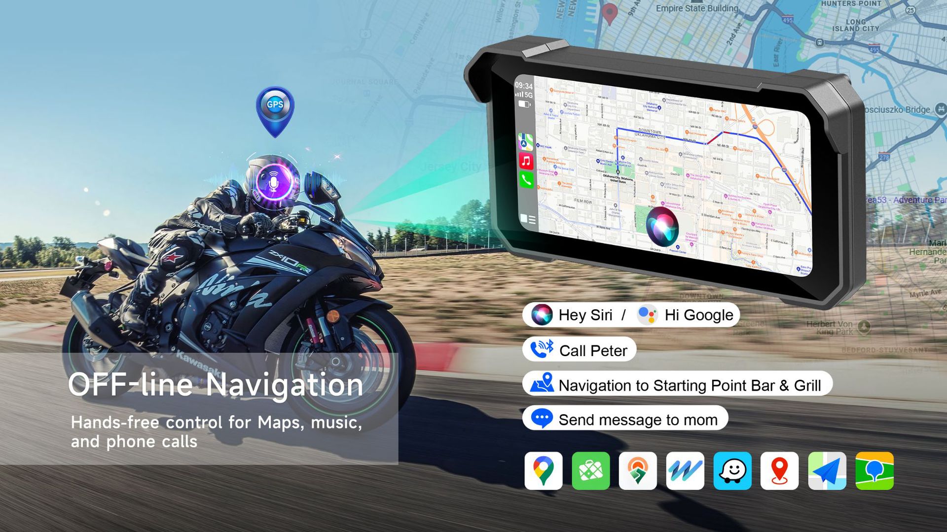 Cross-Border Customized Motorcycle Dashcam with High-Definition Dual Recording and Carplay Navigation