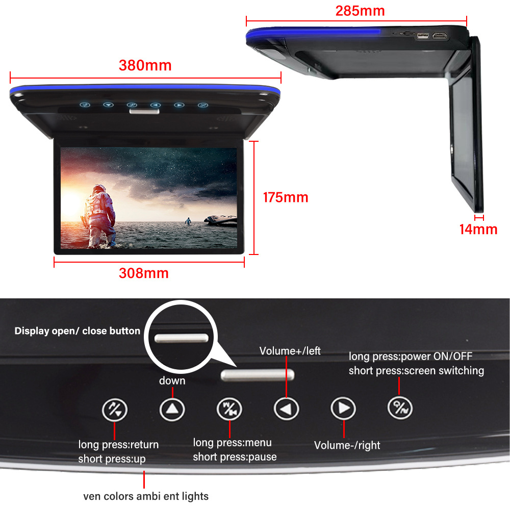 New 15.6inch Ceiling-Mounted MP5 Display 15.6inch Ceiling-Mounted Android Display 15.6inch Car-Mounted Display