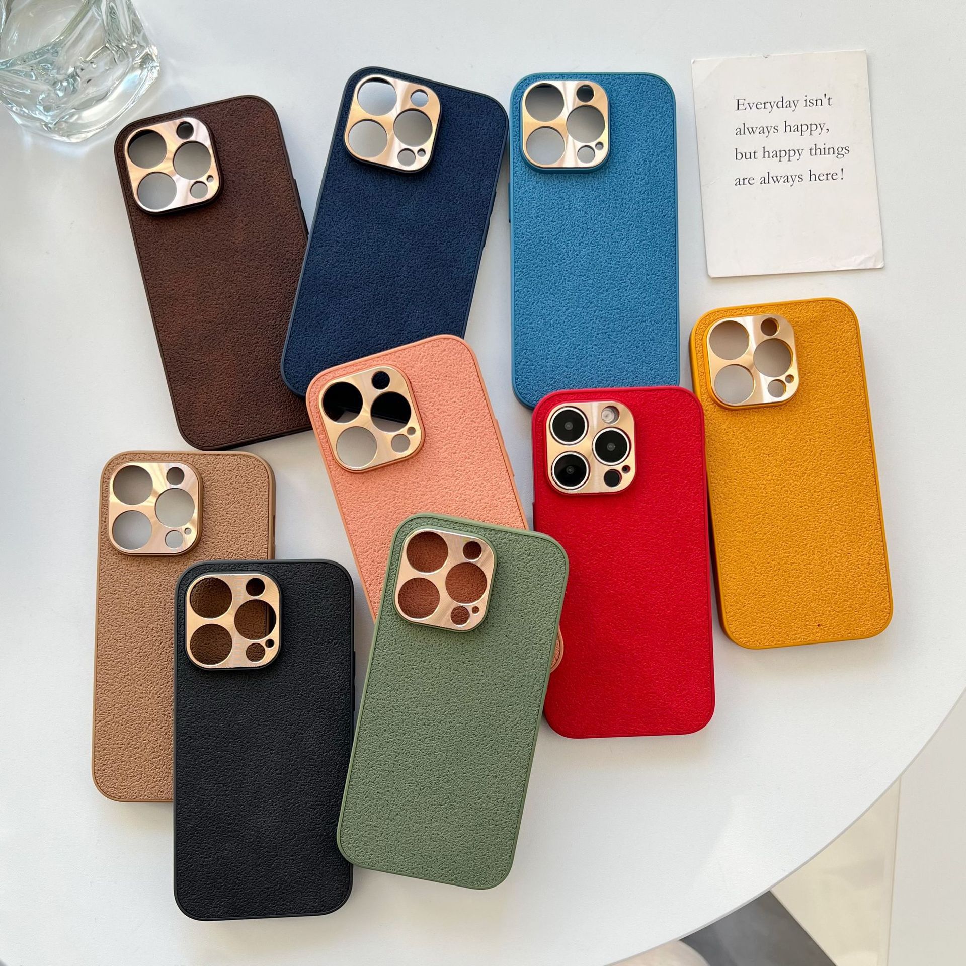 Otoño e invierno color sólido patrón de pozo de luna para Apple 16ProMax funda para teléfono móvil iphone14 simple 15 hombres y mujeres 13 todo incluido