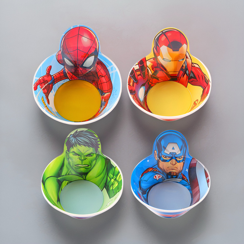 Disney Spider-Man Marvel Face-Shaped Bowl Melamine Resin Tableware Anti-Scald Rice Bowl Household Baby Food Supplement Bowl Disney Spider-Man Marvel Face-Shaped Bowl Melamine Resin Tableware Anti-Scald Rice Bowl Household Baby Food Supplement Bowl