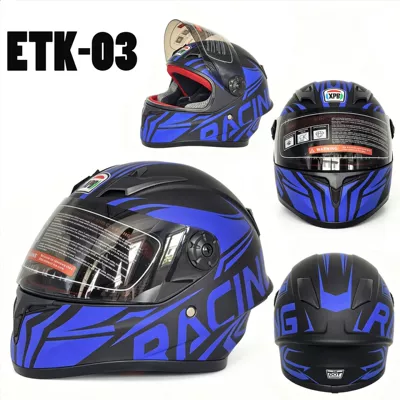 Motosiklet kaskı (dəbilqə): Helmets C Full-Face Motorcycle Helmets - childrens-etk-03-blue-letters-s-code