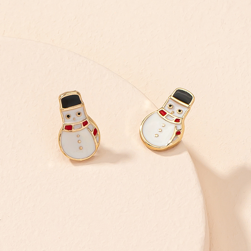 Cute Cartoon Christmas Snowman Earrings display picture 4