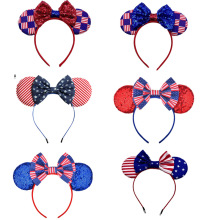 跨境新款美国独立日发箍美国米妮塑料头箍 儿童派对装饰