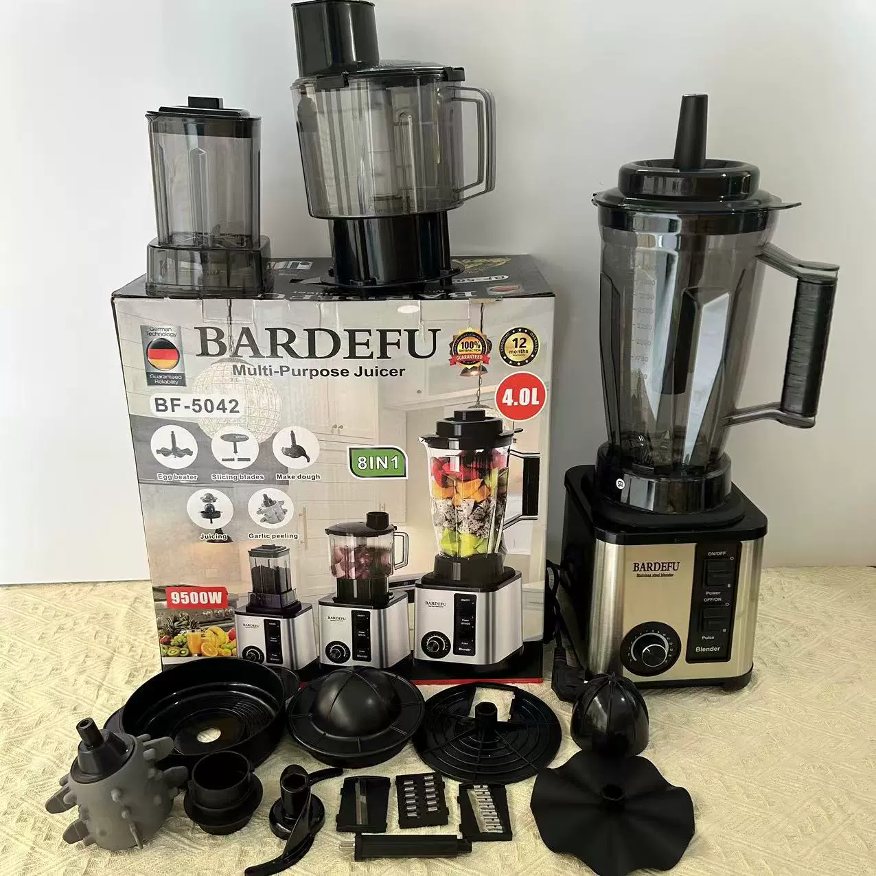 Блендер BARDEFU BF-5042/BF-5082 8-в-1 многофункциональный миксер-соковыжималка, 4.0 л, функции кухонной обработки