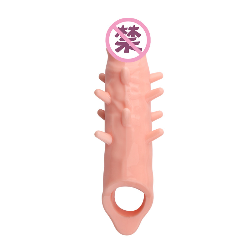 Spiked Wolf-Tooth Condom Sleeve TPE Textured G-Spot Stimulator Delay Cover — detail image 6