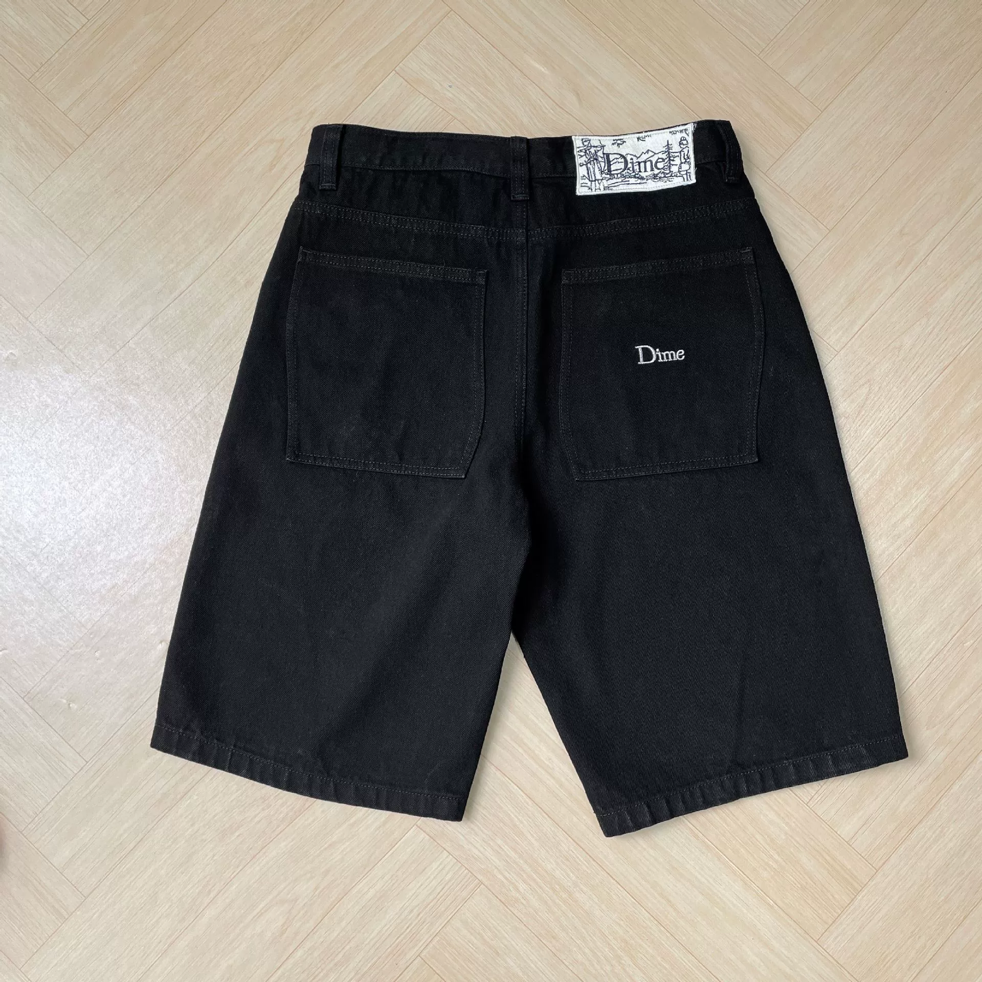 [潮流街头滑板Dime Baggy直筒宽松休闲DENIM PANTS洗水牛仔长裤男]
